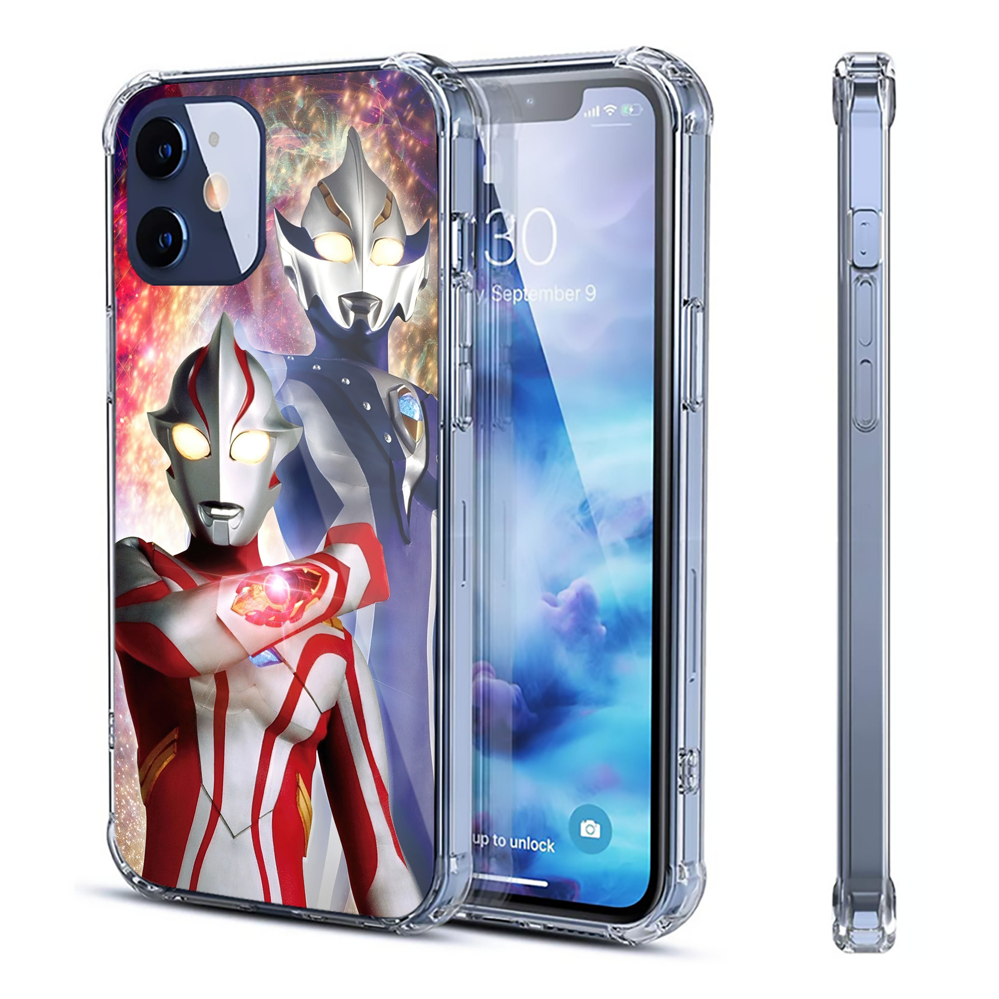 （画像用） ウルトラマン Ultraman 【iPhone 12シリーズ対応】透明スマホケース（クリアソフトケース）